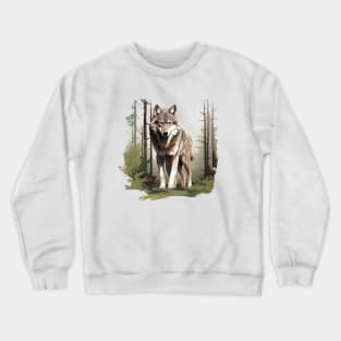 Watercolor Wolf Crewneck Sweatshirt